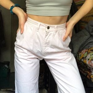baby pink pinstripe lee trousers